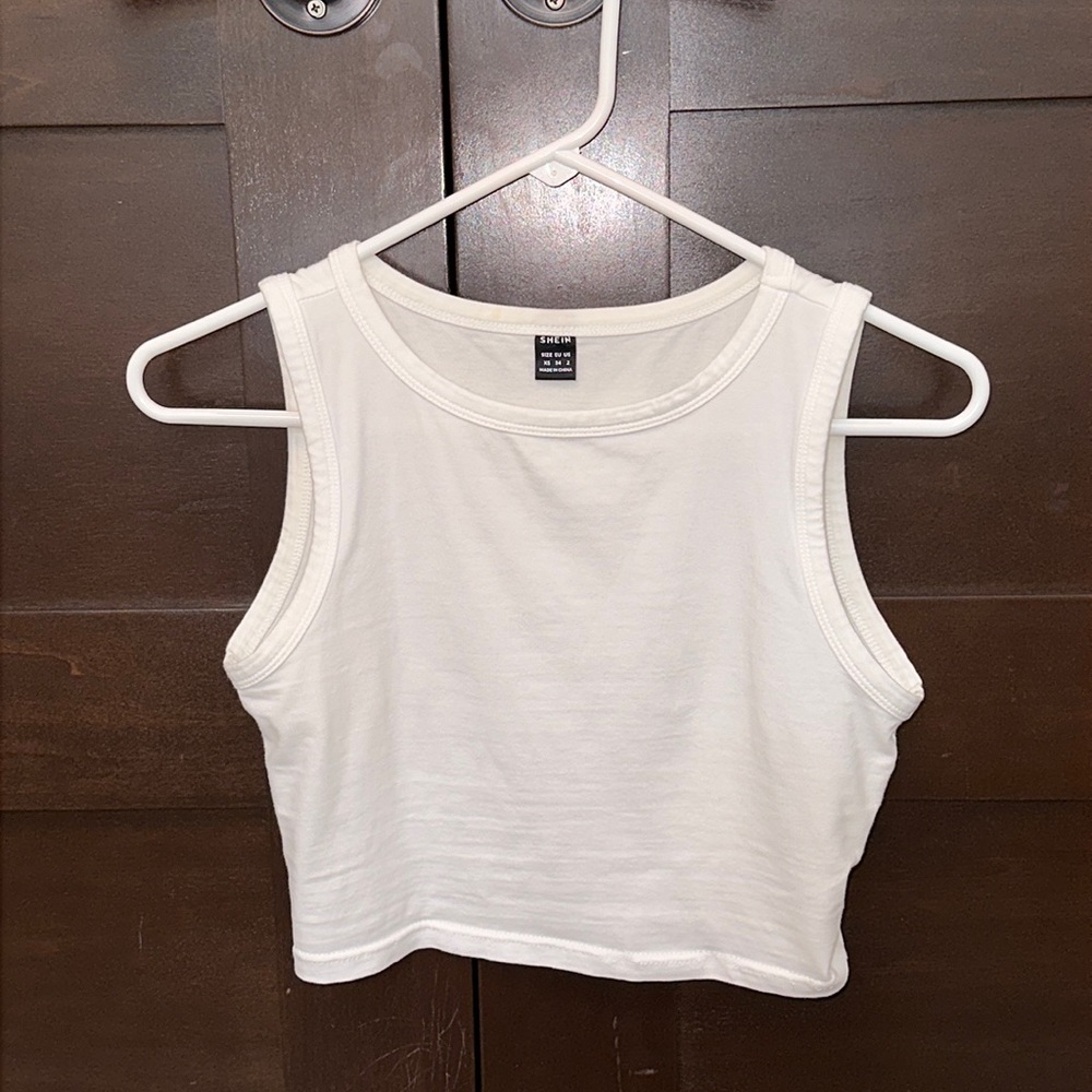 White Crop Tank Top